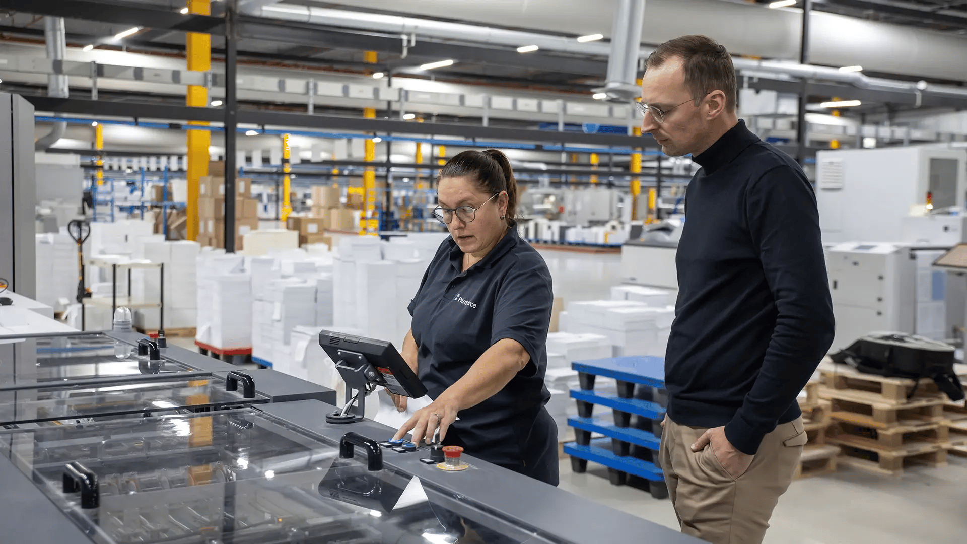Employee performing a demo