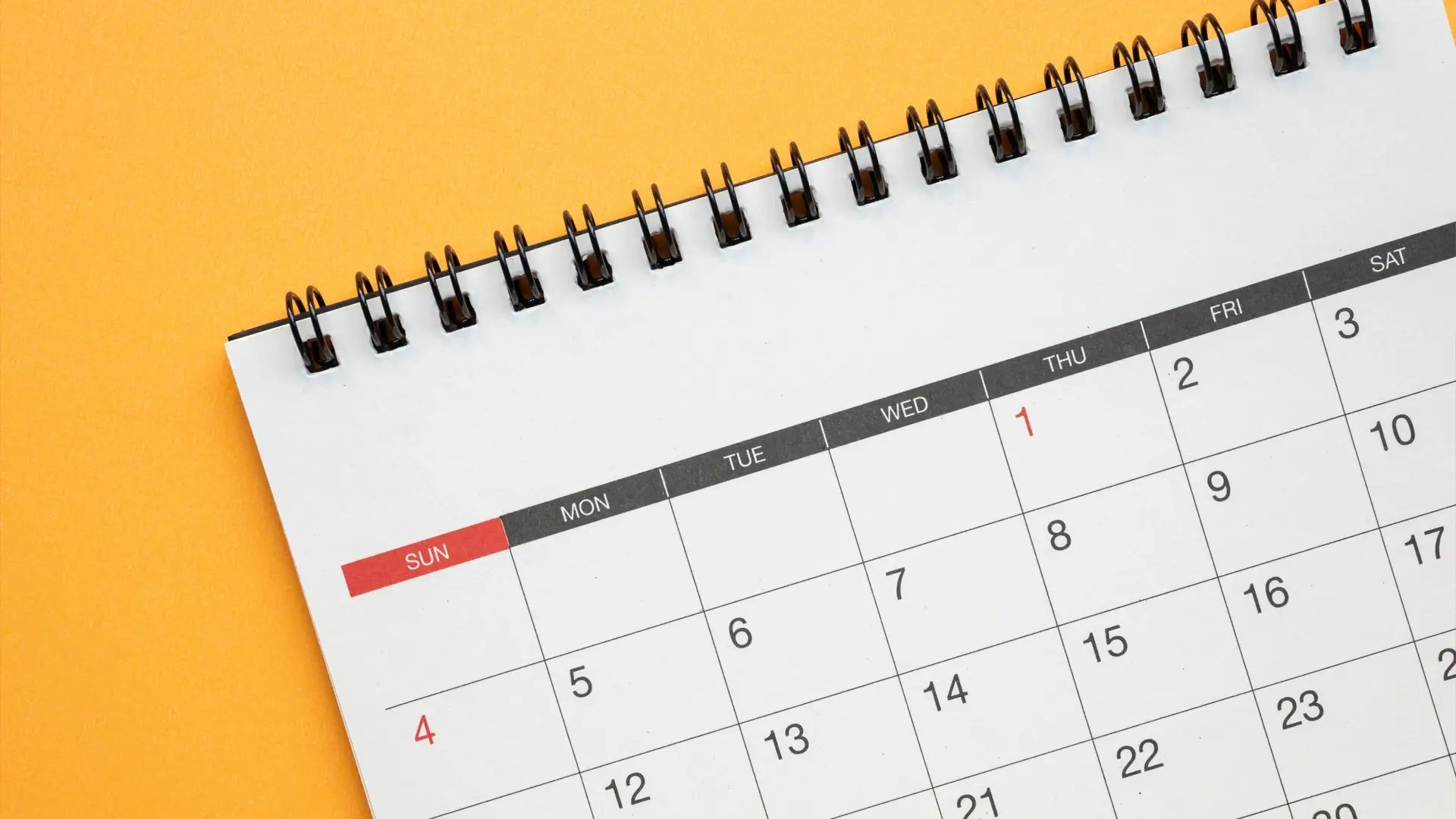 Spiral bound calendar